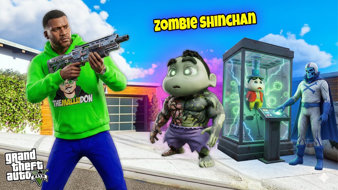 Shinchan Became Zombie 😱 Franklin Injured | Zombie Virus Part 2 | GTA 5 Malayalam