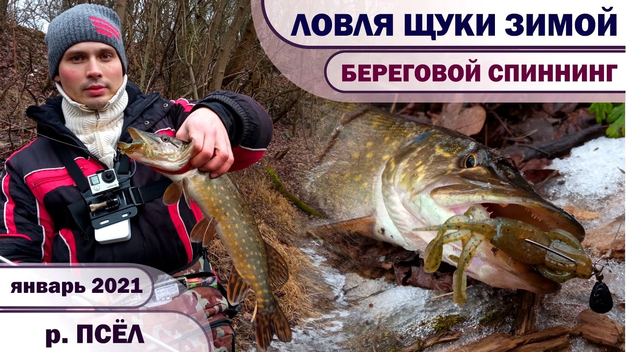 ПСЁЛ. Ловля ЩУКИ в январе. ЗИМНИЙ БЕРЕГОВОЙ СПИННИНГ 2021. Нашли открытую воду!