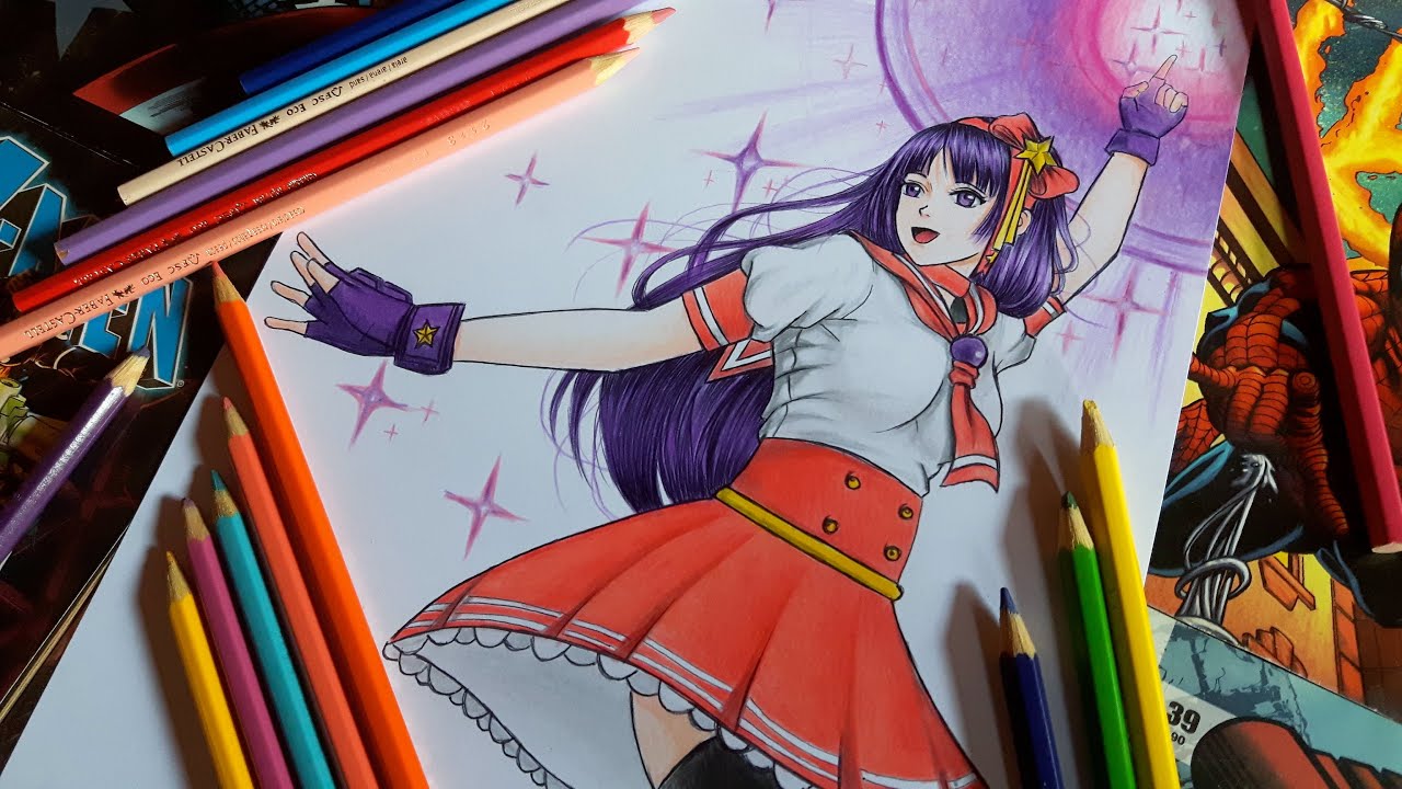Speed Drawing Athena Asamiya/ Desenhando Athena by Matheus Ribeiro