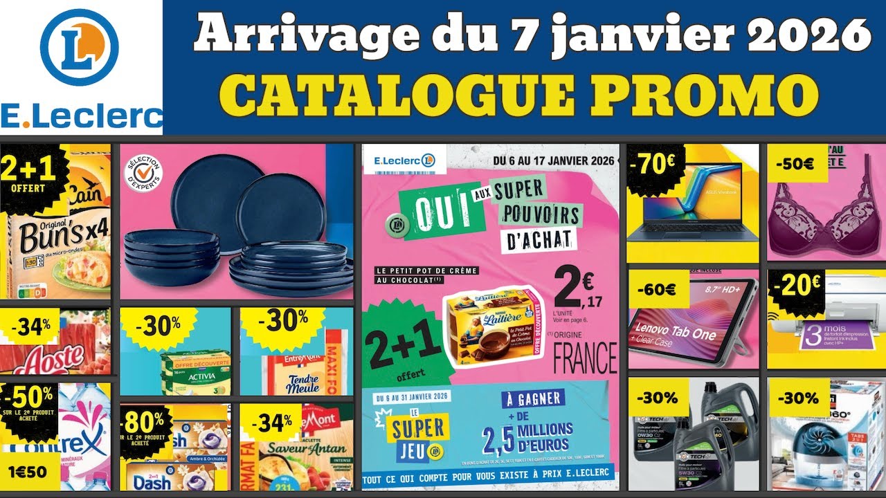 catalogue LECLERC du 7 janvier 2026 ✅ Arrivage du jour 🔥 Promos deals cuisine maison pub