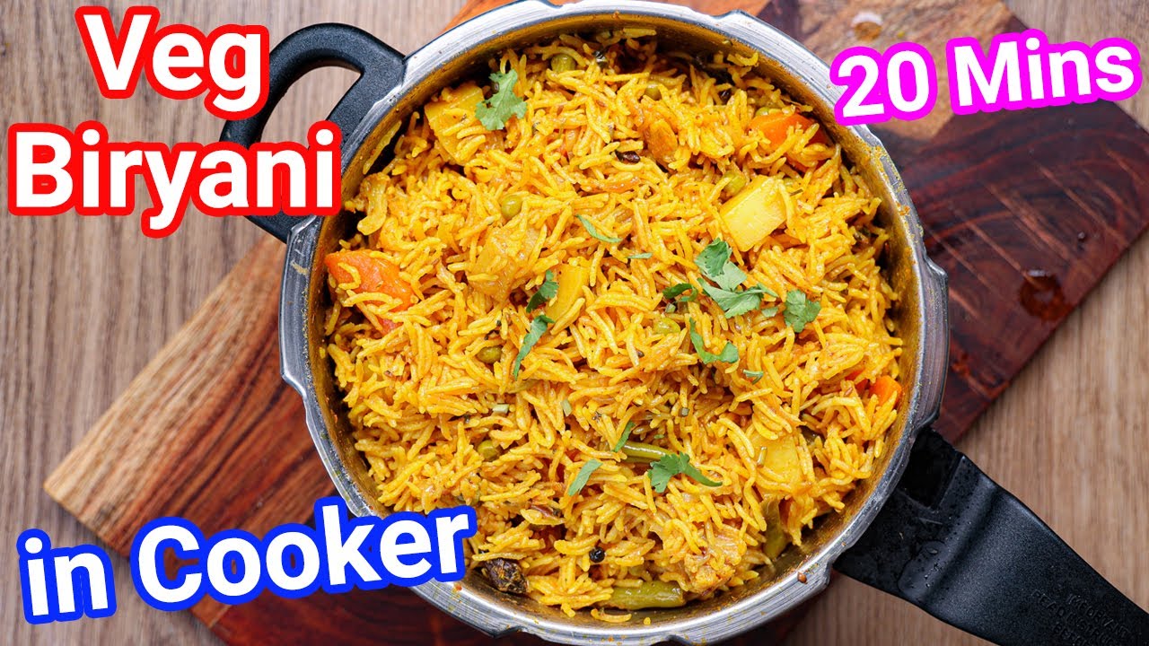 Instant Biriyani Recipe in Cooker - Just 20 Mins with New Trick | Pressure Cooker Veg Biryani