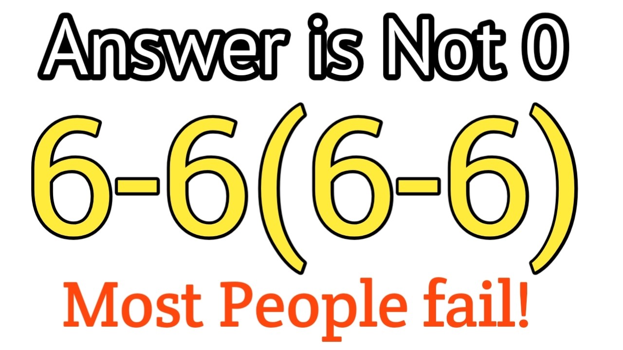 Math Olympiad’s Biggest Pitfall 🚨 | 6-6(6-6) = ? | Math for Fun