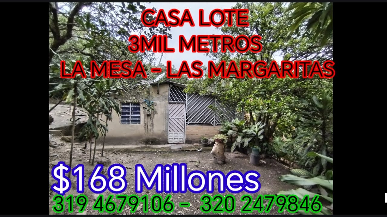 💲168. Mill (LA MESA (PEÑA NEGRA) CASA LOTE 3MIL Metros 319-4679106