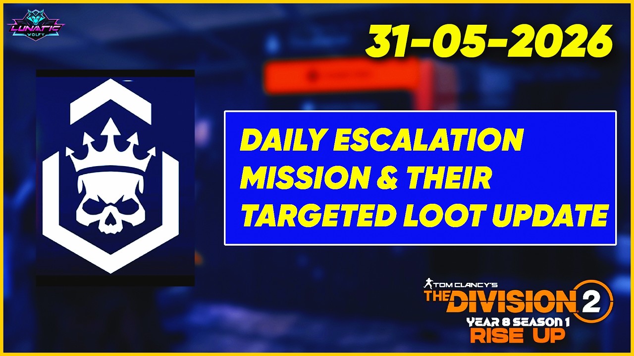 Daily Escalation Targeted Loot & Vendor Quick Update - 31 May 2026 | Division 2