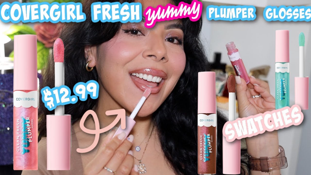 THE BEST DRUGSTORE GLOSSES?! @covergirl PLUMPER LIP GLOSSES (Swatches on MEDIUM/TAN SKIN