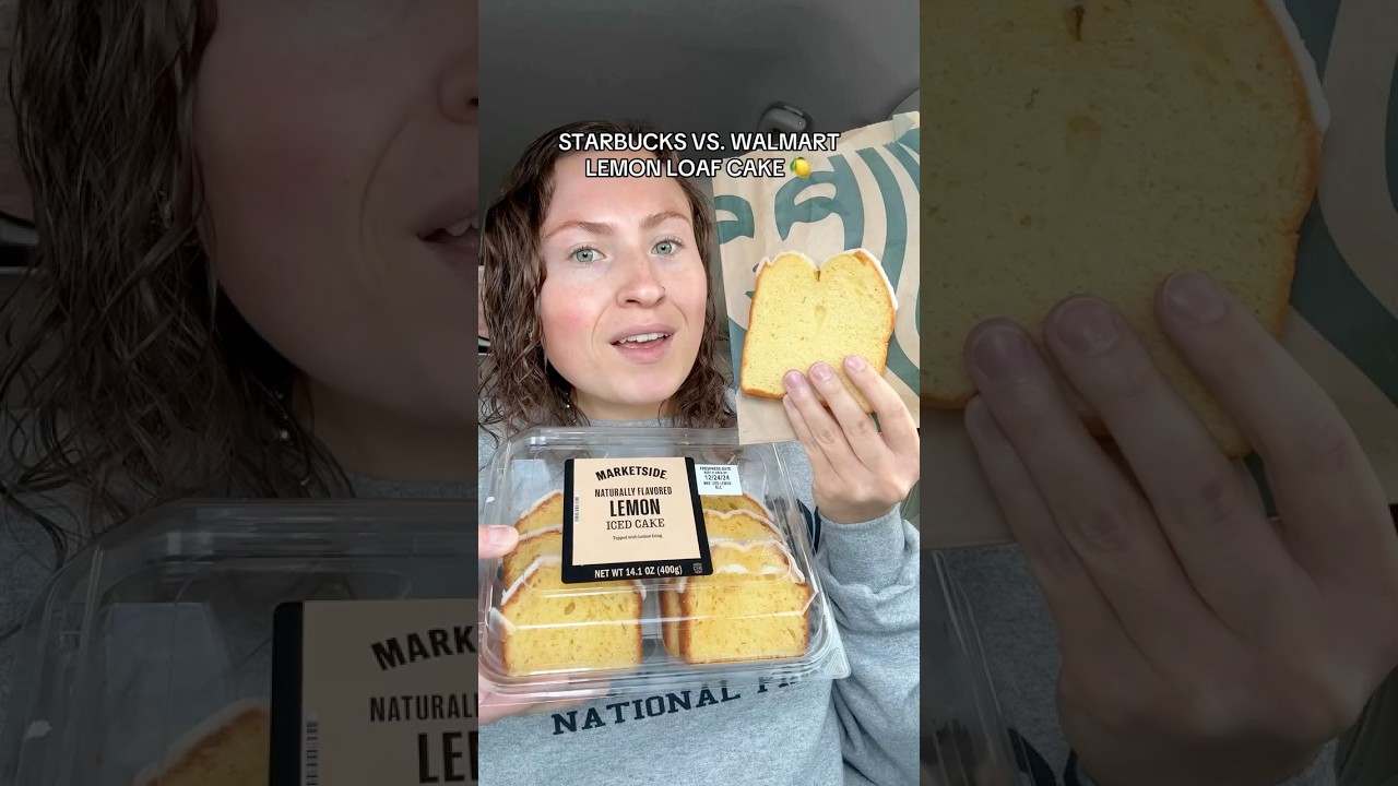 Starbucks vs. Walmart's Lemon Loaf Cake 🍋 #walmartfinds #starbucks #fastfood