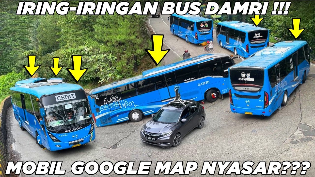 Momen Langka Parade Terbanyak Bus Damri, Mobil Google Map Nyasar Lewat Sitinjau Lauik???