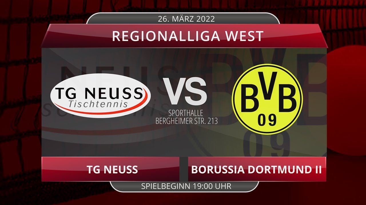 Tischtennis Regionalliga West: TG Neuss - Borussia Dortmund II