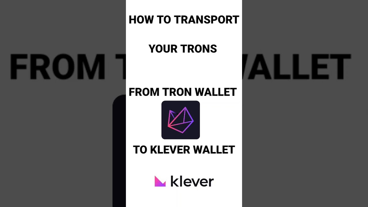 Paano Itransfer ang TRX from TRON wallet to KLEVER wallet