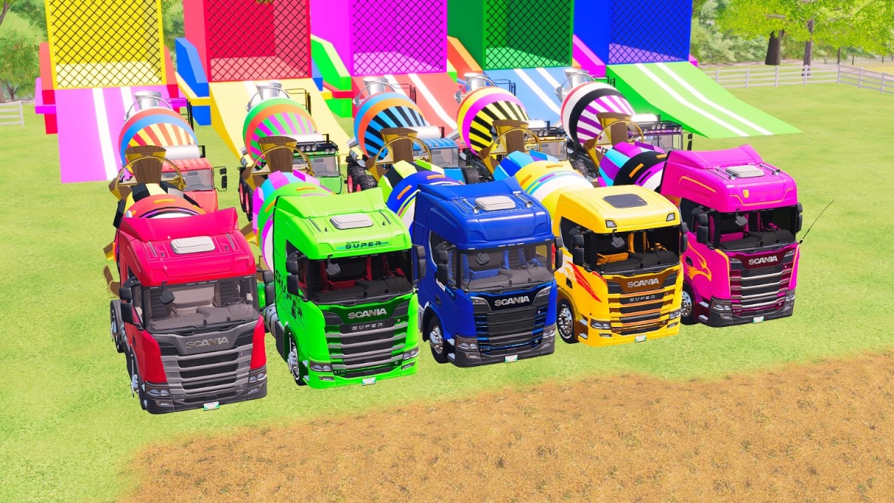Flatbed McQueen | Transportation with Truck – Color Cars Challenge #33
