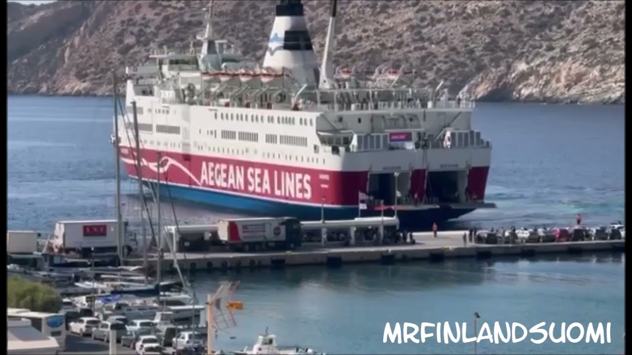 Anemos Arriving Sifnos Greece 2024 Aegean Sea Lines - Ex Rosella Viking Line