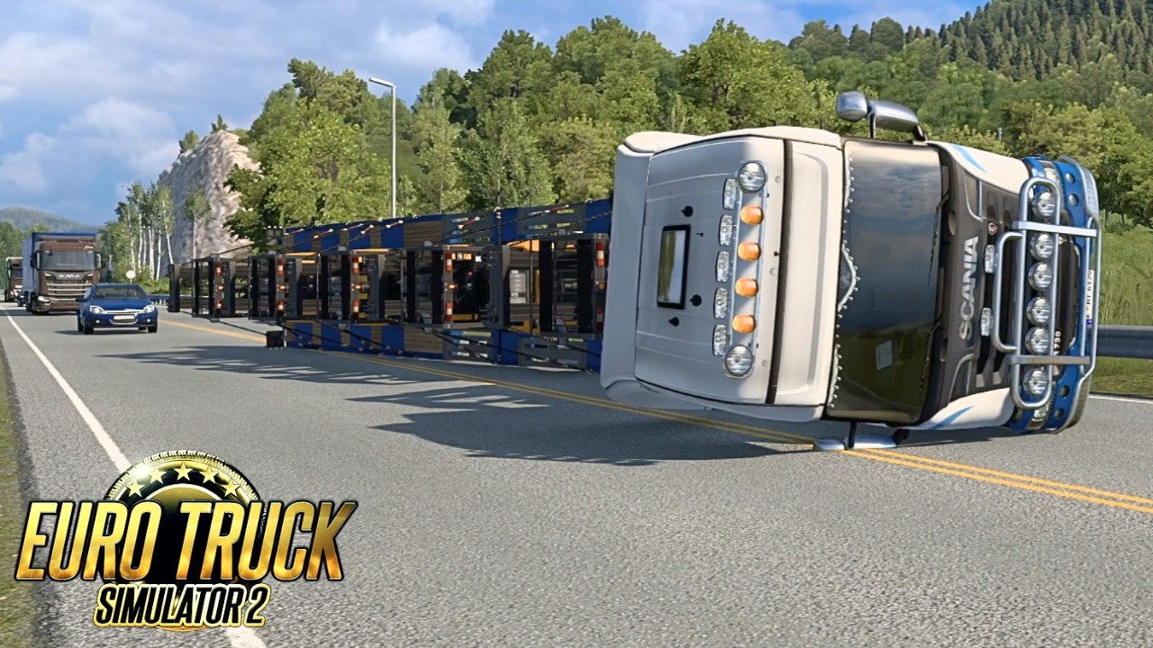 Risky Overtake with 21T Forklifts! Truck Flips on Highway | ETS2 1.58 Gameplay
