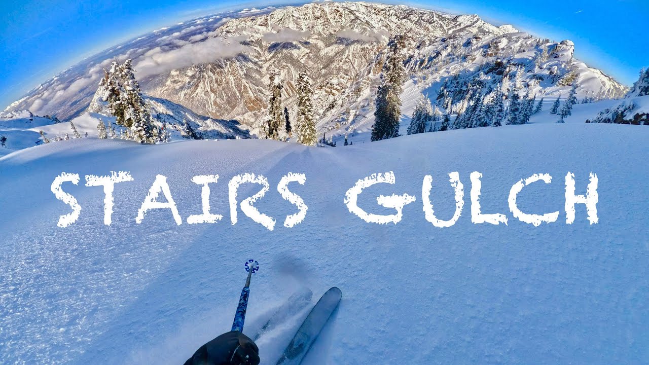 SKIING STAIRS GULCH IN PERFECT POWDER
