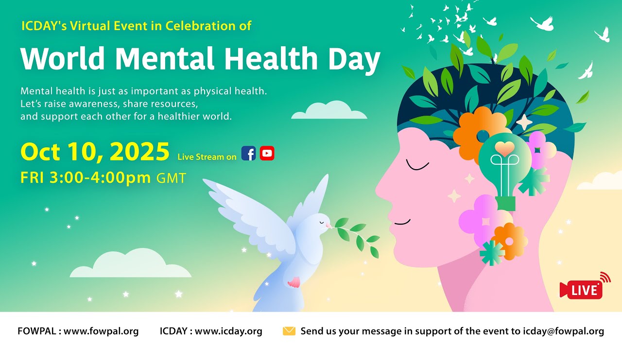 ICDAY's Virtual Event in Celebration of the World Mental Health Day, 10/10/25