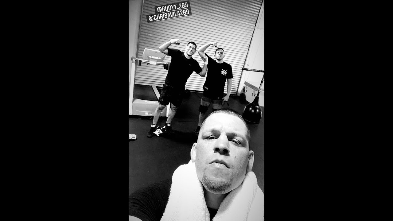 Nate Diaz showcases students boxing at the Nick Diaz Academy