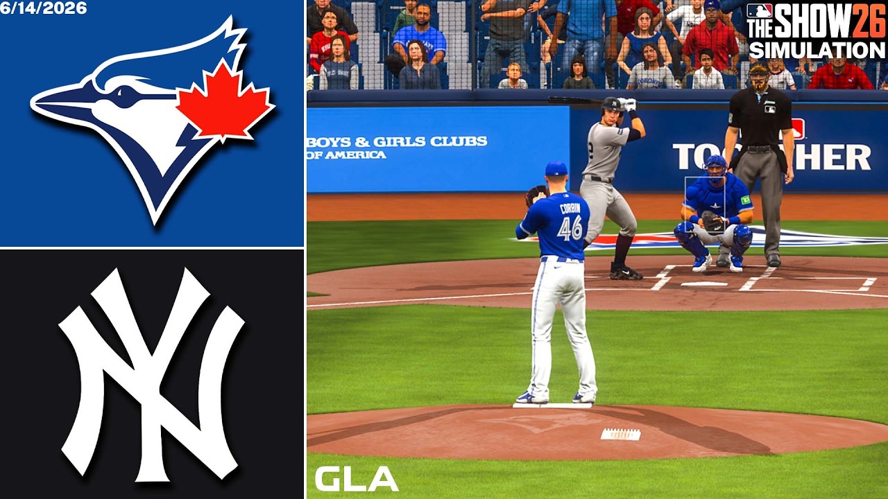 Yankees vs. Blue Jays Simulation | 6/14/26 | MLB The Show 26 PS5 Gameplay