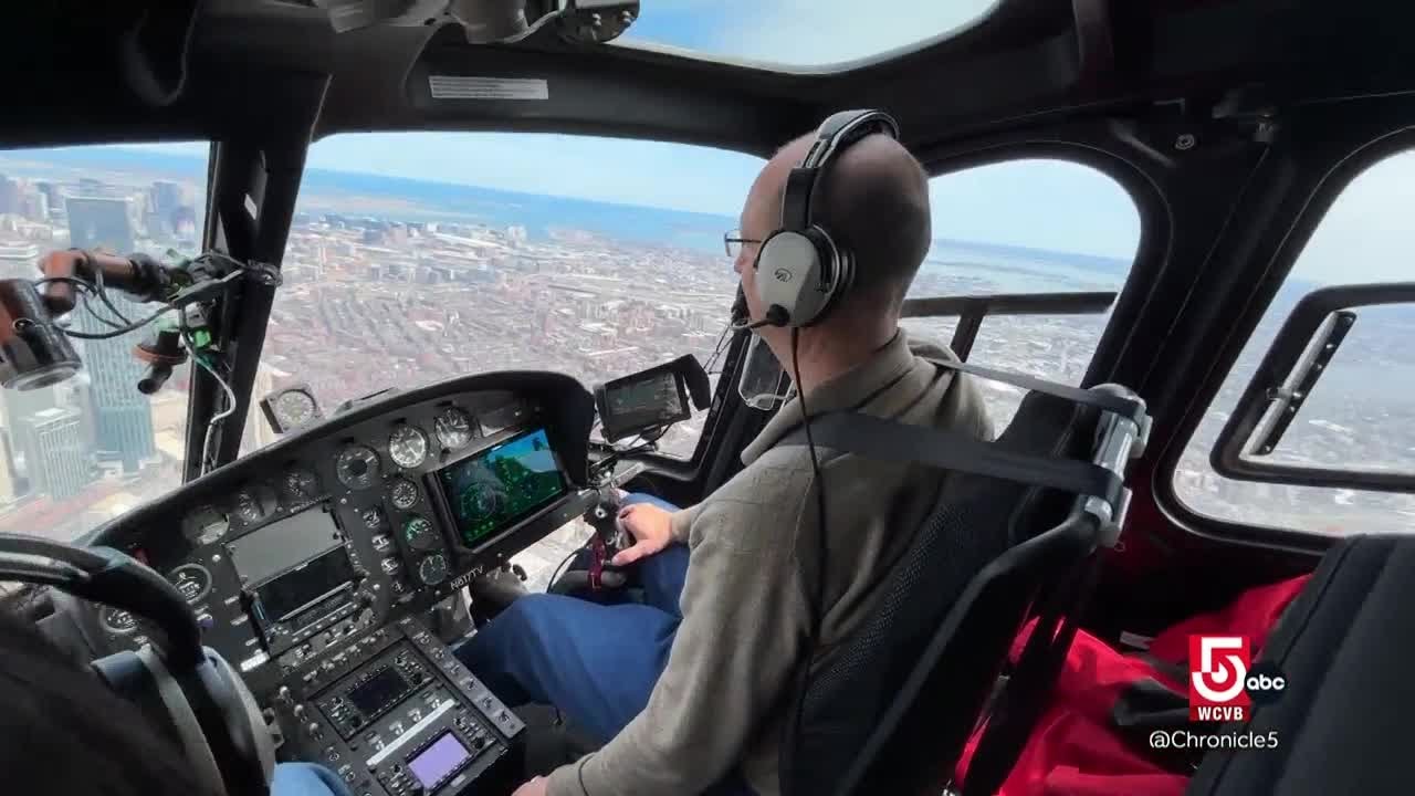 Закулисные кадры с борта новостного вертолета Sky 5.