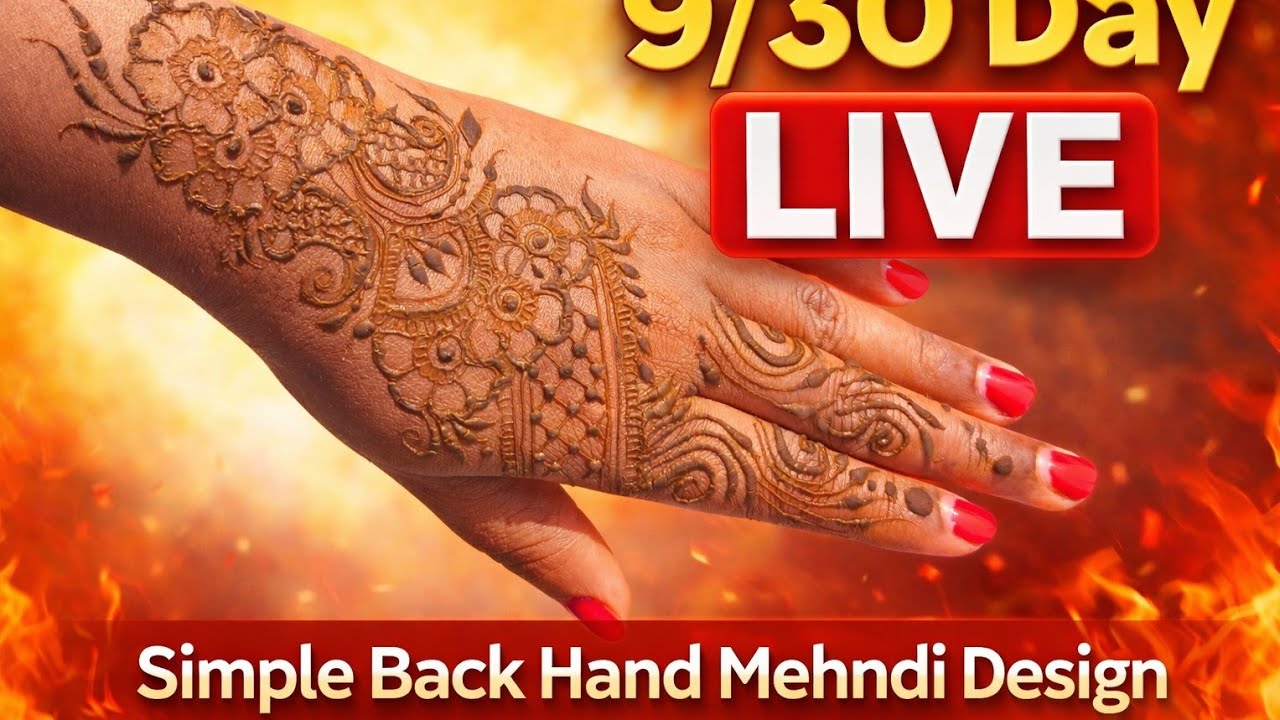 9/30 day/Simple barnali mehndi design 🌿
