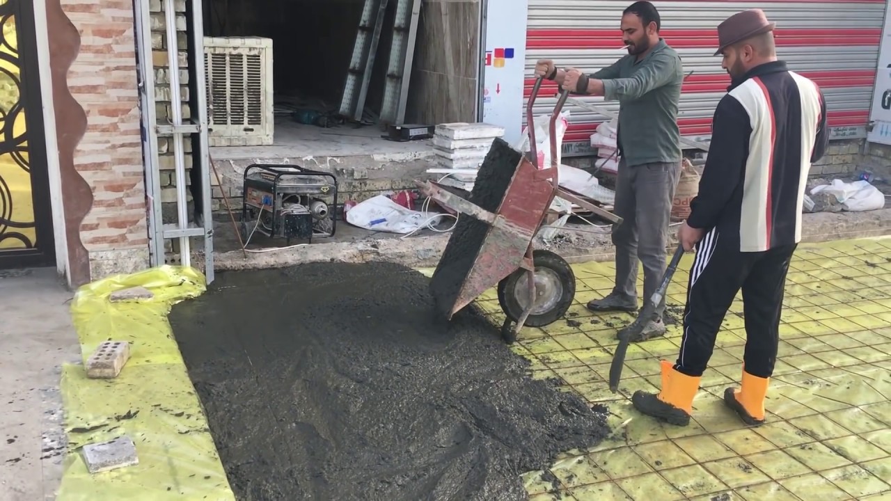 [الجزء الاول] تهيئة وصب الارضية لعمل الكاشي .اكمل مشاهدة الفيديو للاخير  07711397444