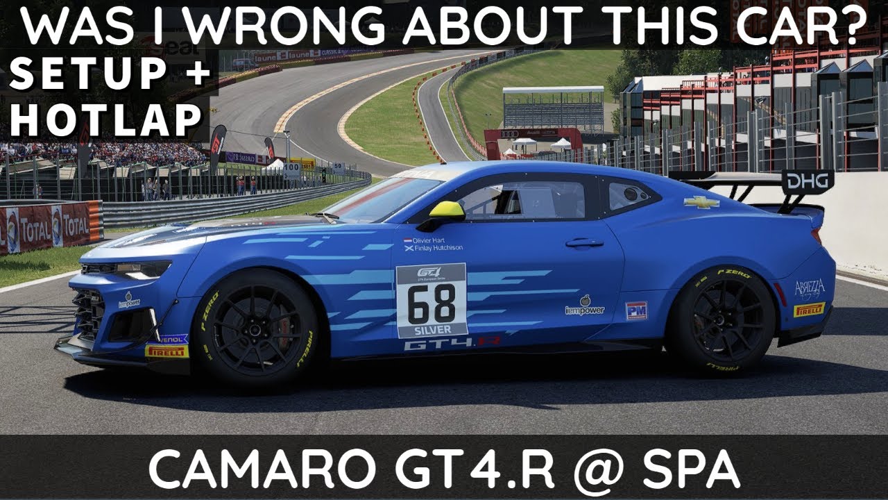 ACC | Chevrolet Camaro GT4.R @ Spa | Setup walk-through | Hotlap |