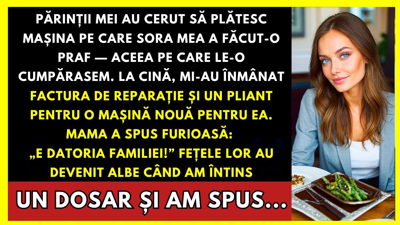 Părinții Mi-Au Cerut Să Plătesc Accidentul Surorii Mele — Le-Am Dat Un Dosar Care A Schimbat Totul
