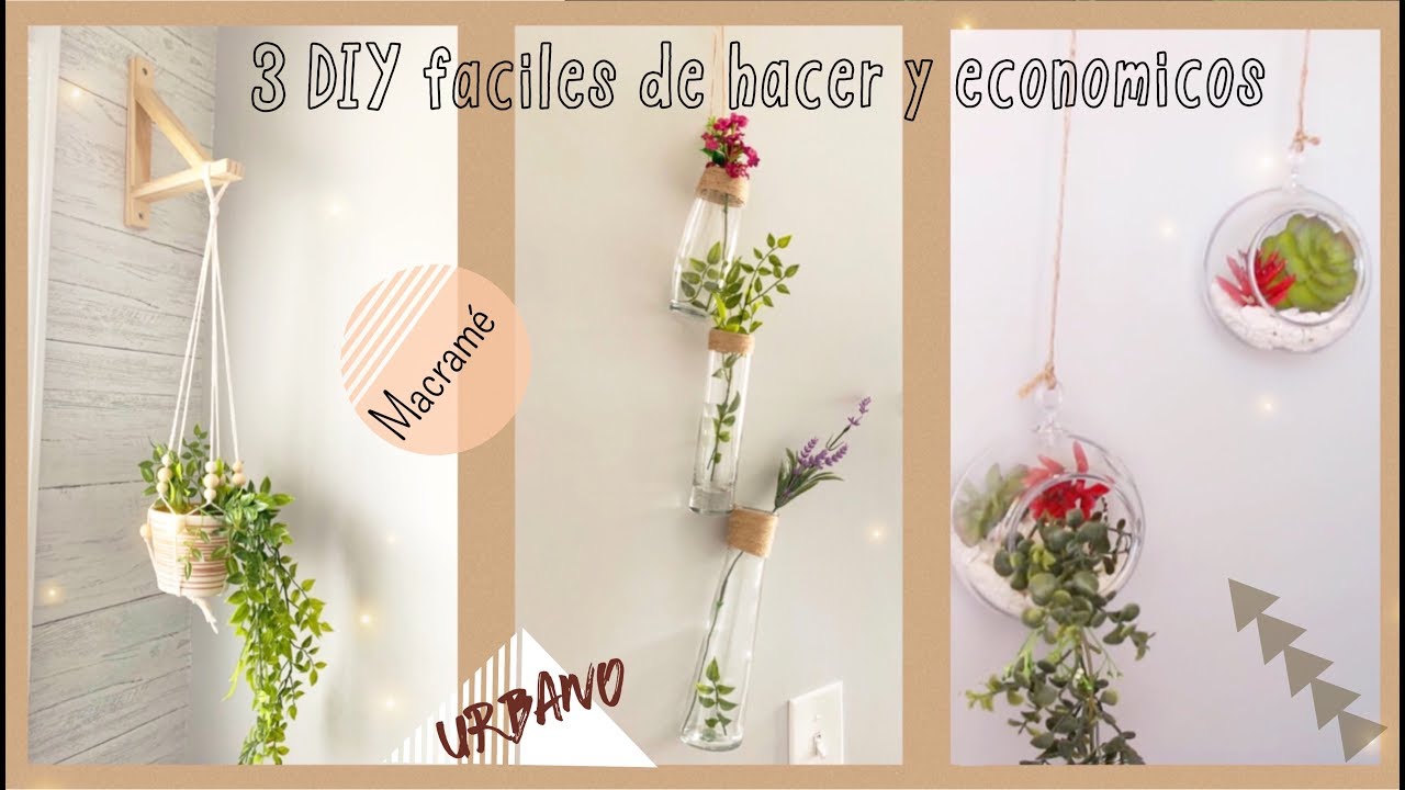 🌿 DIY | Decoraciones macrame y urbanas para el hogar | Decoraciones rústicas