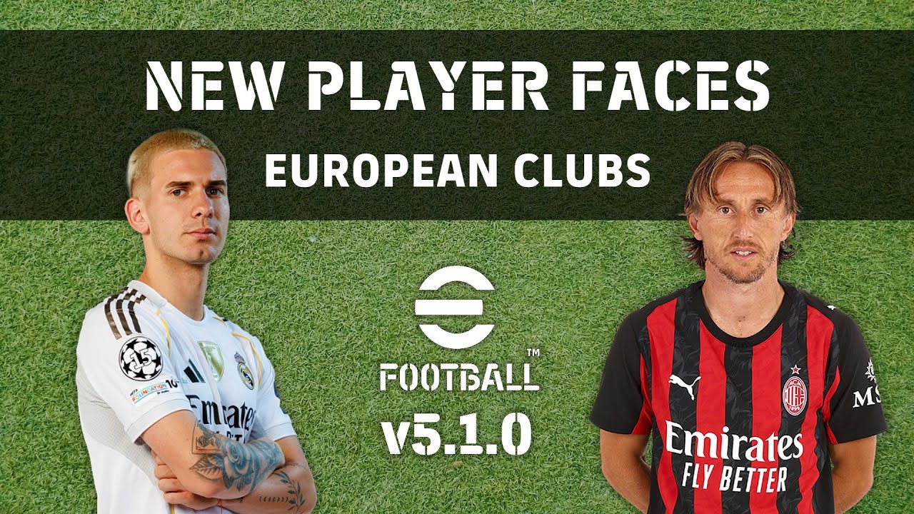 Обновление eFootball v5.1.0: новые лица игроков (европейские клубы)