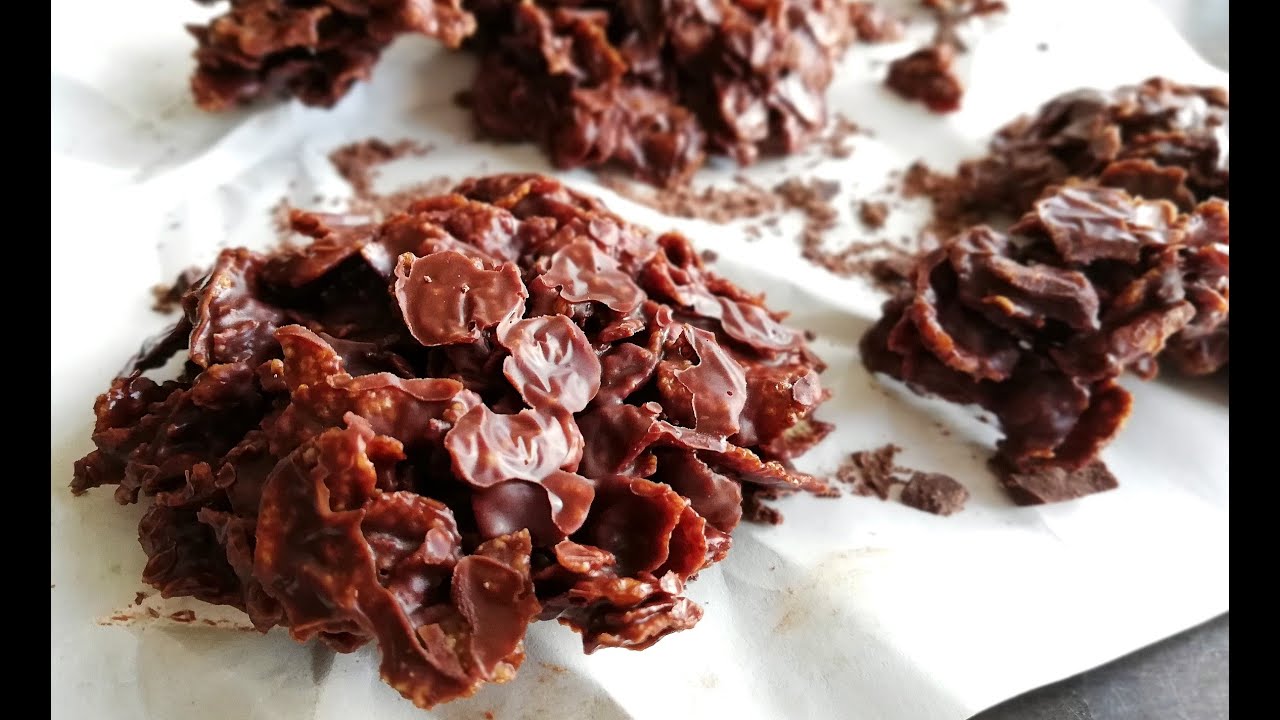 Chocolate Cornflakes Cookies (3 Ingredient No Bake Cookies!)