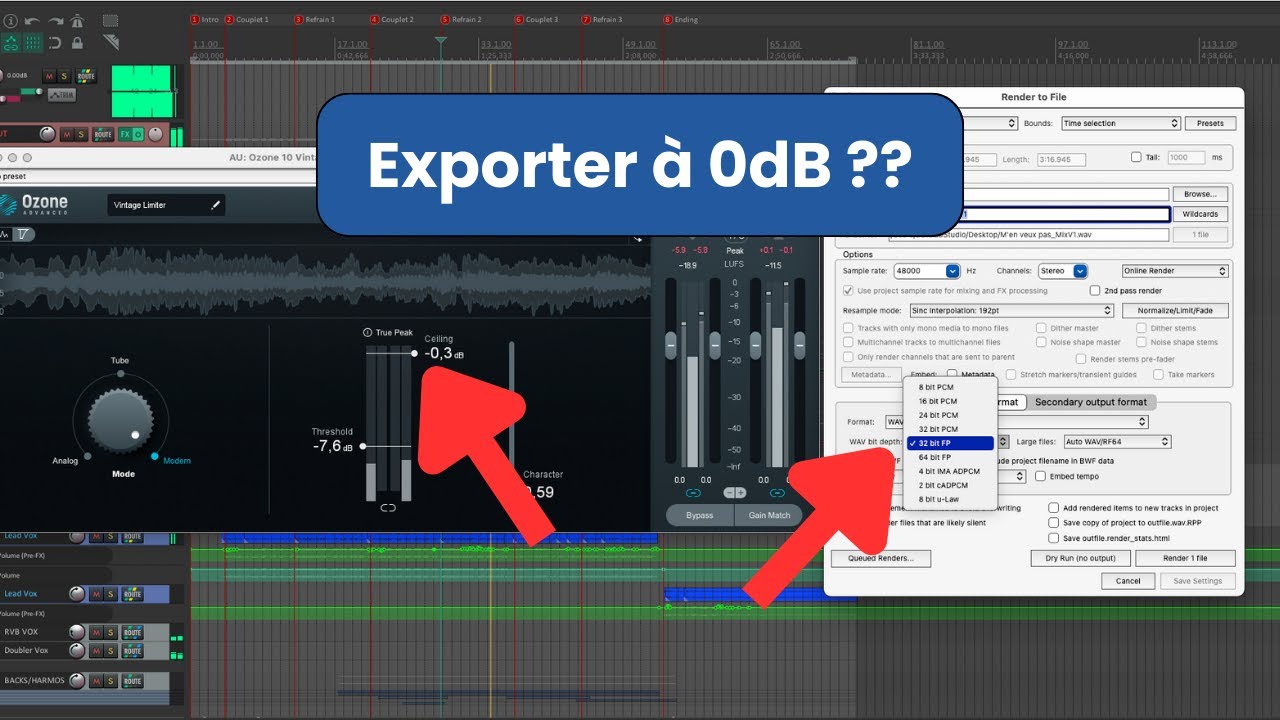 Exporter à 0dB, ce qu'il faut comprendre