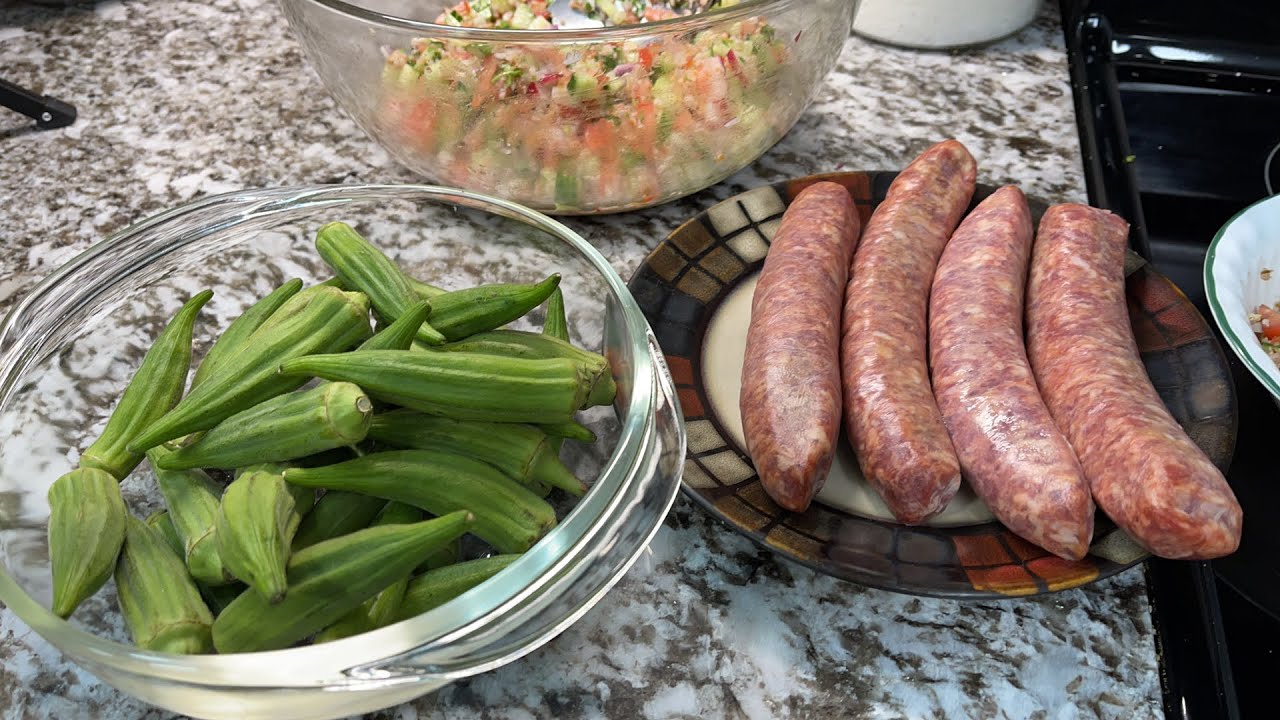 Chorizos con okra’s súper rico