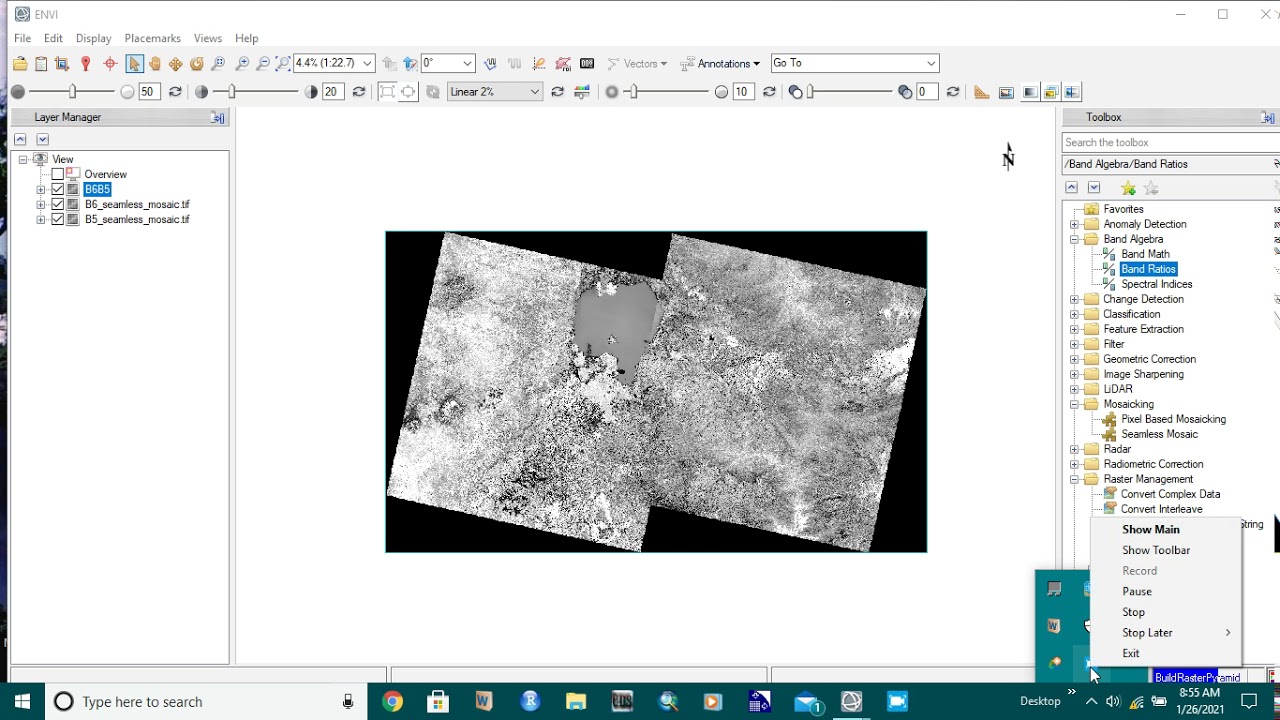 Making Band Ratio in ENVI 5.3