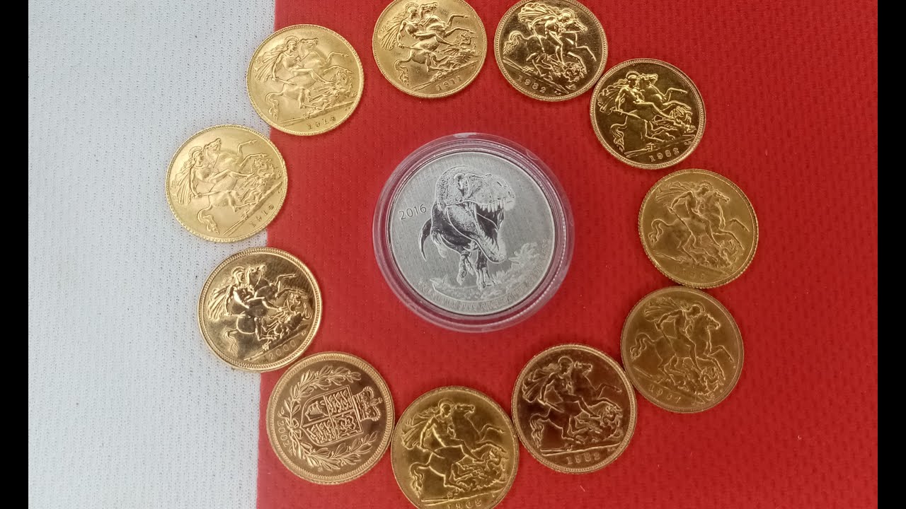 Half Sovereign Gold Coin Stacking