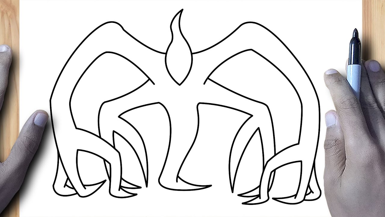 COMO DIBUJAR AL AZOTAMENTES EN EL MUNDO DEL REV&Eacute;S - MIND FLAYER - STRANGER THINGS 2