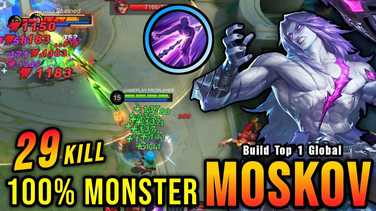 29 Kills!! Moskov Real Monster Late Game!! - Build Top 1 Global Moskov ~ MLBB