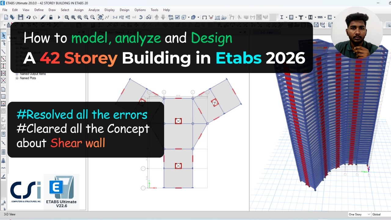 42-Storey High-Rise Building Modeling, Analysis & Design in ETABS Complete Guide [StructWithPritam]