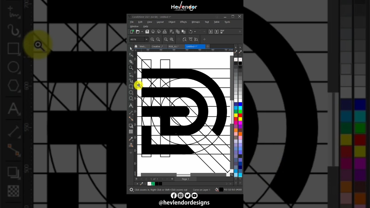 Modern R+T Logo Design #shorts #coreldraw #monogram #logos