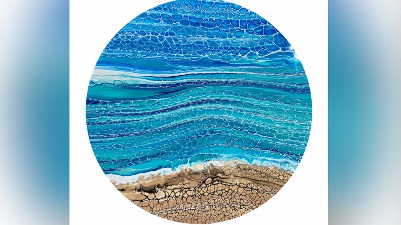 (942) Ocean Swipe Technique, Acrylic Paint Pouring