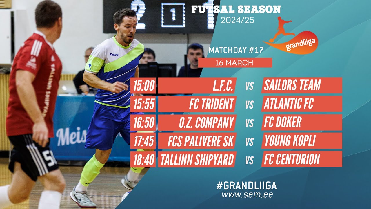 Grandliiga Futsal 2024/25 Premium division (16-Mar-25) Live stream
