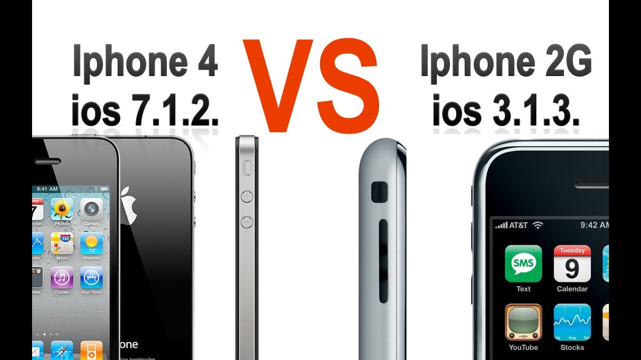 iPhone 2g iOS 3.1.3 vs iPhone 4 iOS 7.1.2