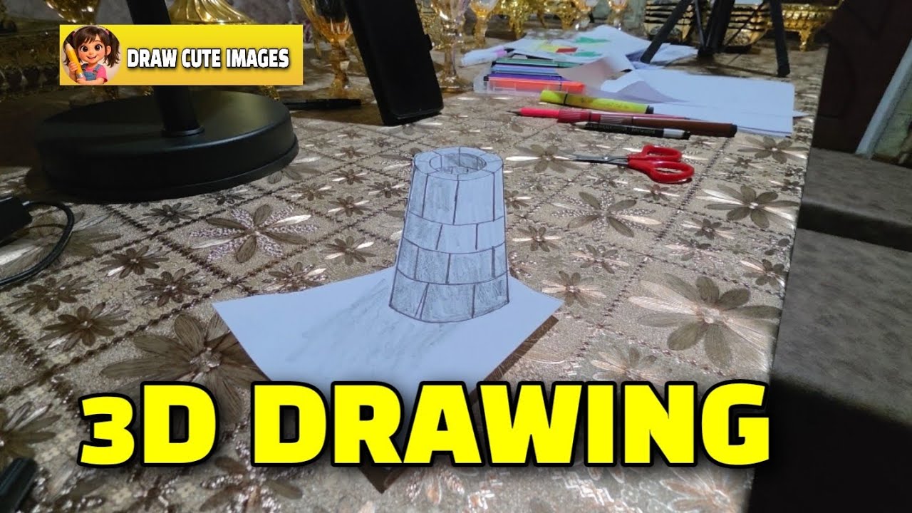 How to drawing 3d well on paper for beginner