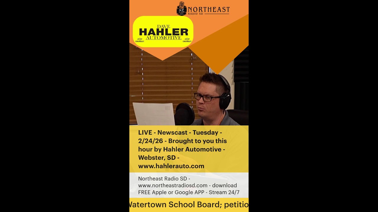 LIVE Newscast - Tuesday - 2/24/26 - Brought to you this hour by Hahler Auto