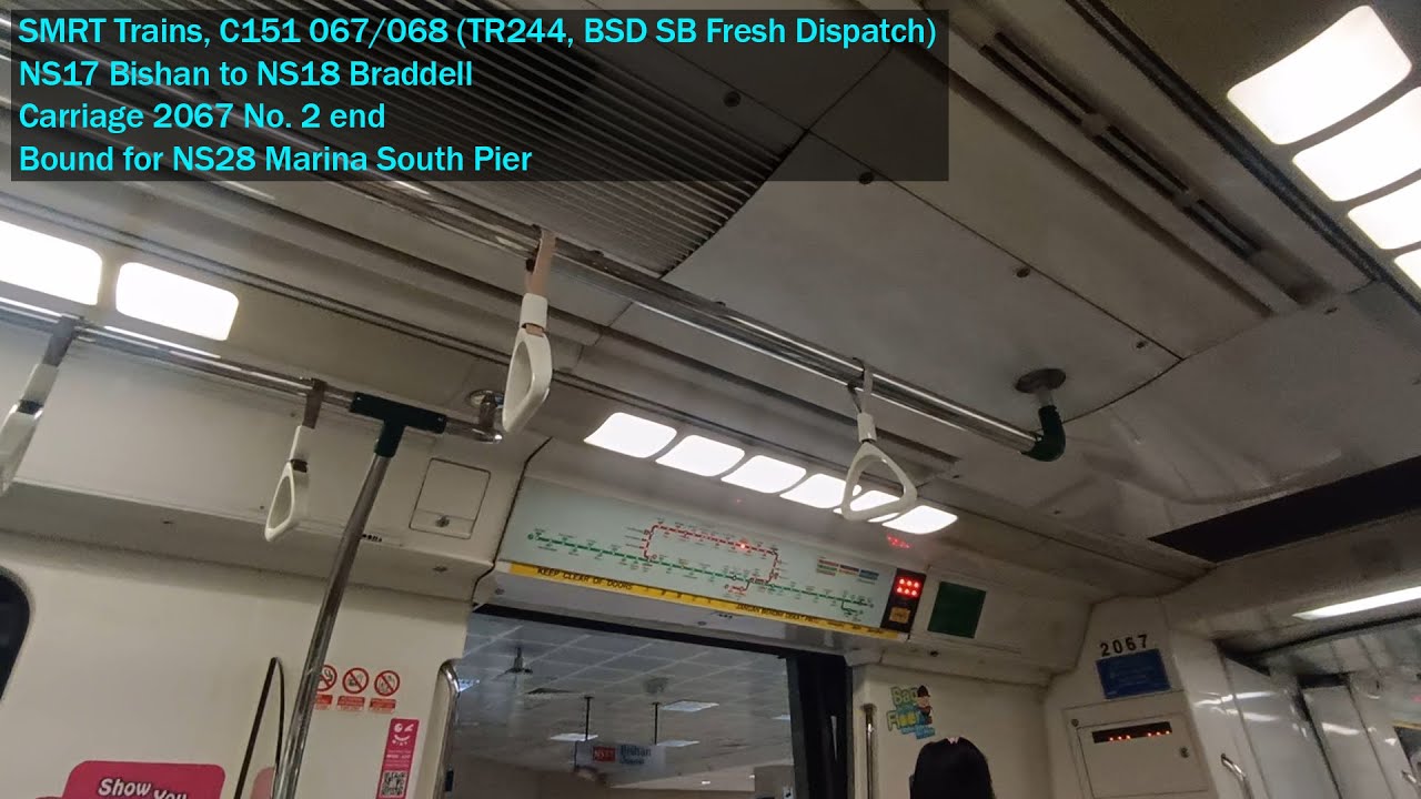 [BSD SB Fresh Dispatch] SMRT Trains - Joyride on KHI C151 067/068 from NS17 Bishan → NS18 Braddell