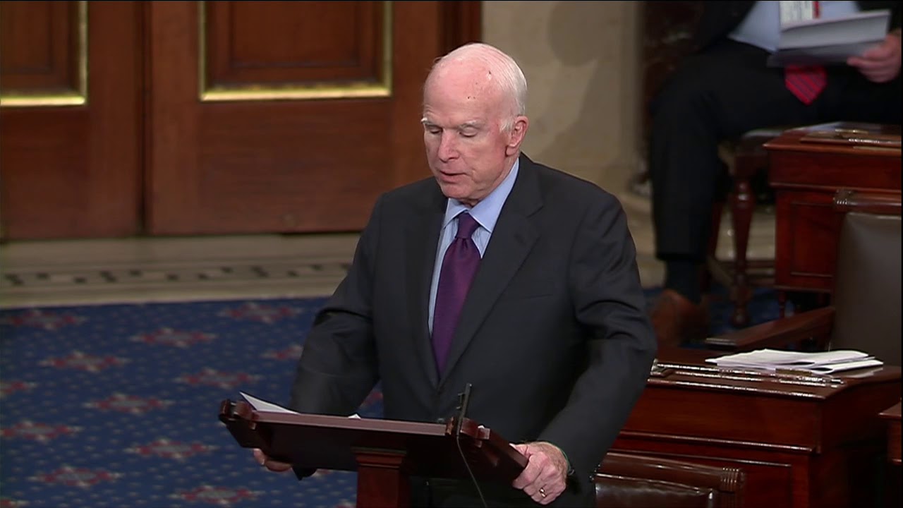 McCAIN SPEAKS ON SENATE FLOOR ON NEED FOR MIDDLE EAST STRATEGY
