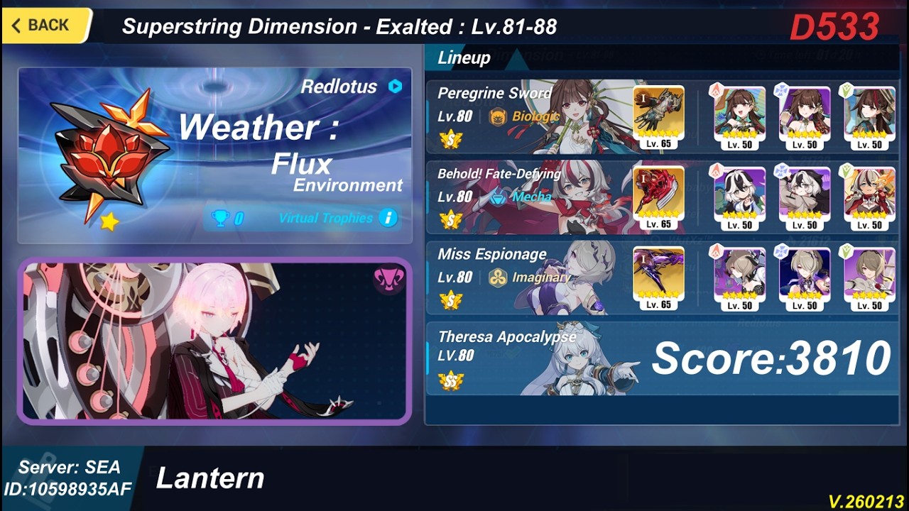 Honkai Impact 3rd exalted red lotus abyss : Lantern 13/02/26