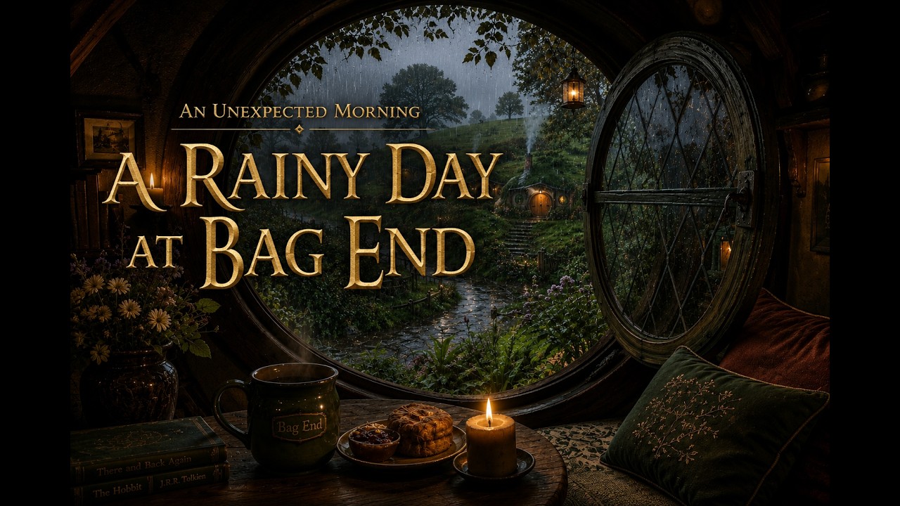 A Rainy Day at Bag End | Cozy Hobbiton Ambience, Rain & Relaxing Sounds | Lord of the Rings
