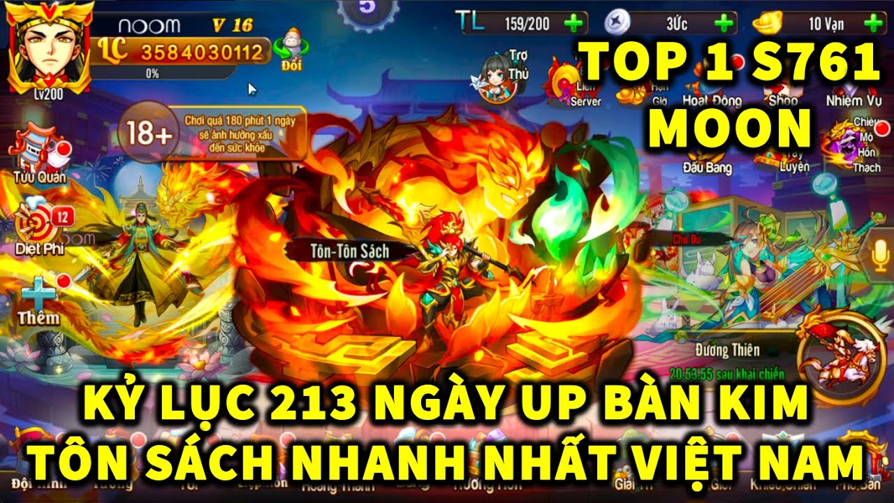 OMG3Q TOP 1 S761 MOON 213 NGÀY UP TÔN - TÔN SÁCH! KỶ LỤC UP BÀN KIM NHANH NHẤT SERVER VIỆT NAM!
