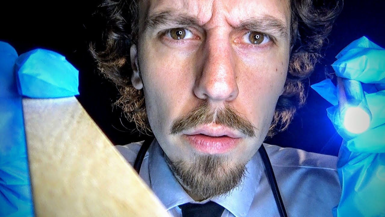 ASMR ENT (EARS NOSE THROAT) DOCTOR'S VISIT CRANIAL EXAMINATION (eyes closed fall asleep) DEEP SLEEP