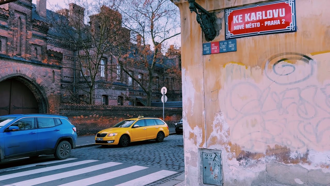 PRAGUE HIDDEN STREETS - Winter Walk 4k - Relaxing Ambience - Czech Republic Walking Tour HDR ASMR