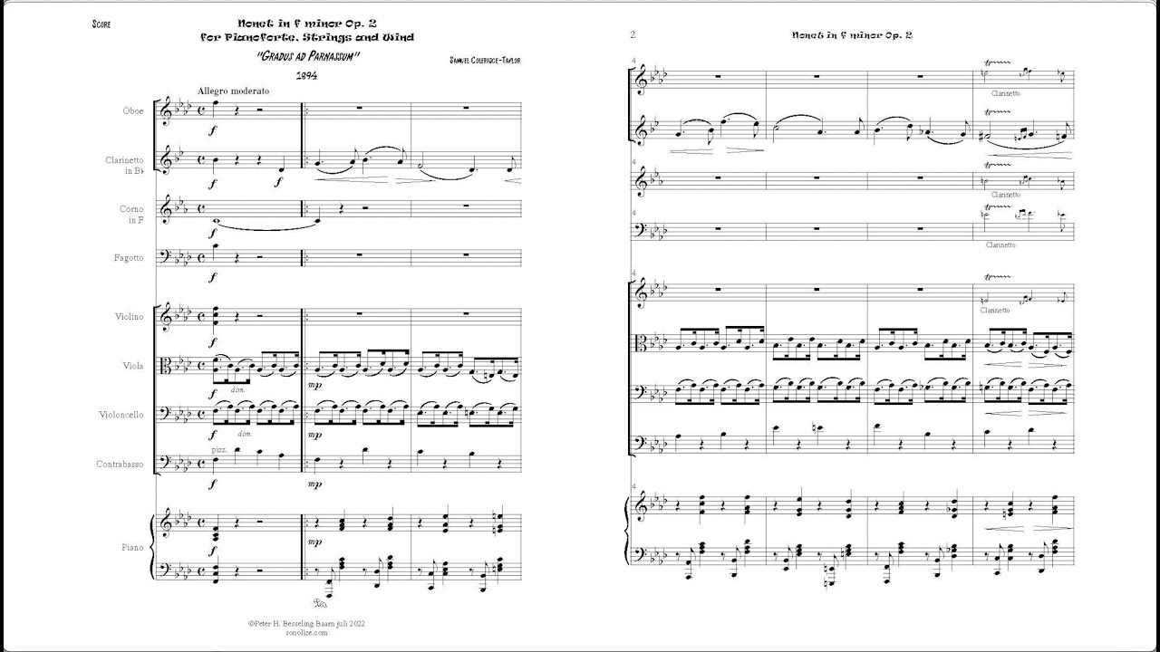 Samuel Coleridge-Taylor: Nonet in F Minor, Op. 2 (1894) [Synch a Score]