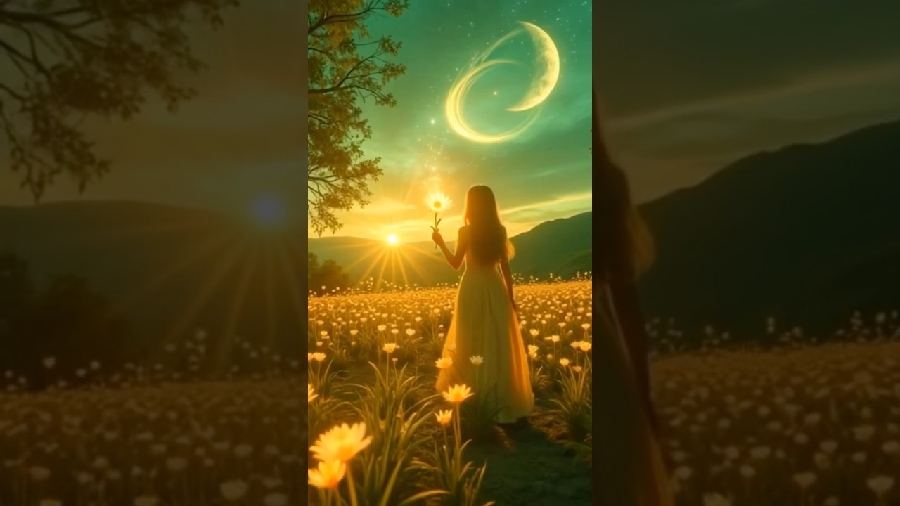 When sunsets are emerald 🌙💚 #aishorts #aiartvideo #aiart #dreamcore #dreamscapeai #ethereal #vibes